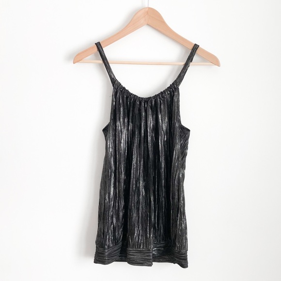 H&M black metallic party camisole tank top - Picture 1 of 5